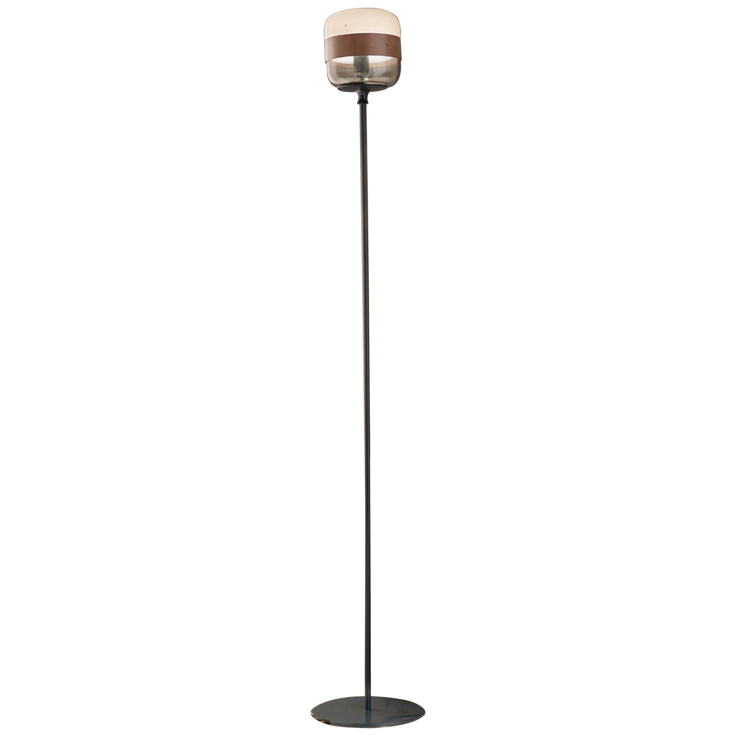 Vistosi Futura PTP Floor Lamp in Smoke and White by Hangar Design Group