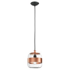 Lampe à suspension Vistosi Futura en cristal et cuivre