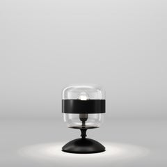 Vistosi Futura Table Lamp in Crystal Black Glass And Matt Black Frame