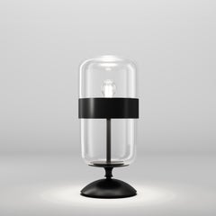 Vistosi Futura Table Lamp in Crystal Black Glass And Matt Black Frame