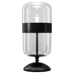 Vistosi Futura Table Lamp in Crystal Black with Matt Black Frame by Hangar Group
