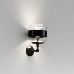Vistosi Futura Wall Sconce in Crystal Black Glass And Matt Black Frame