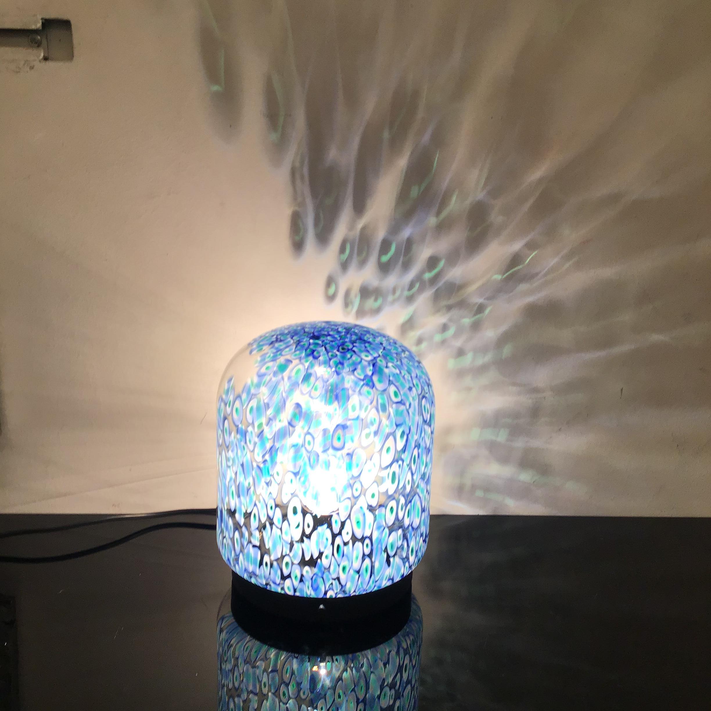 Vistosi Gae Aulenti Neverino Tischlampe aus Muranoglas und Metall, 1970, Italien (Italienisch)
