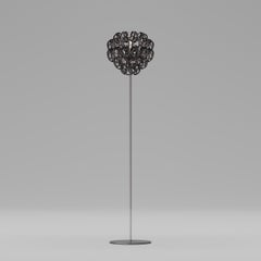 Vistosi Giogali Floor Lamp in Black Glass with Matt Bronze Frame