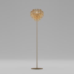 Vistosi Giogali Floor Lamp in Crystal Amber Glass And Matt Bronze Frame