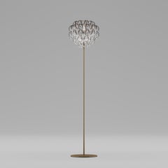 Vistosi Giogali Lampada da Terra in Vetro Cristallo Argento e Montatura Bronzo Opaco