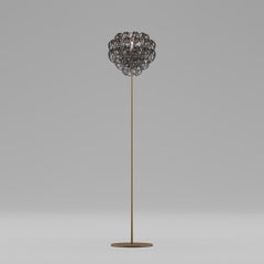 Vistosi Giogali Lampada da terra in vetro fumé cristallo con montatura in bronzo opaco