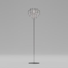 Vistosi Giogali Floor Lamp in Crystal Transparent with Matt Bronze Frame