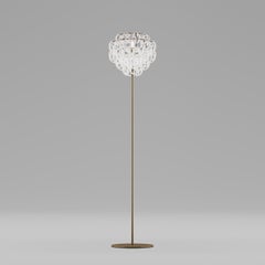 Vistosi Giogali Floor Lamp in White Glass And Matt Bronze Frame