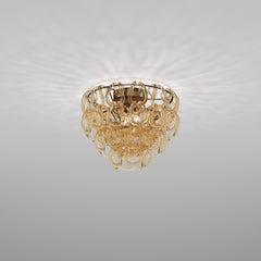 Monture encastrée Vistosi Giogali en verre ambré et cadre en bronze mat