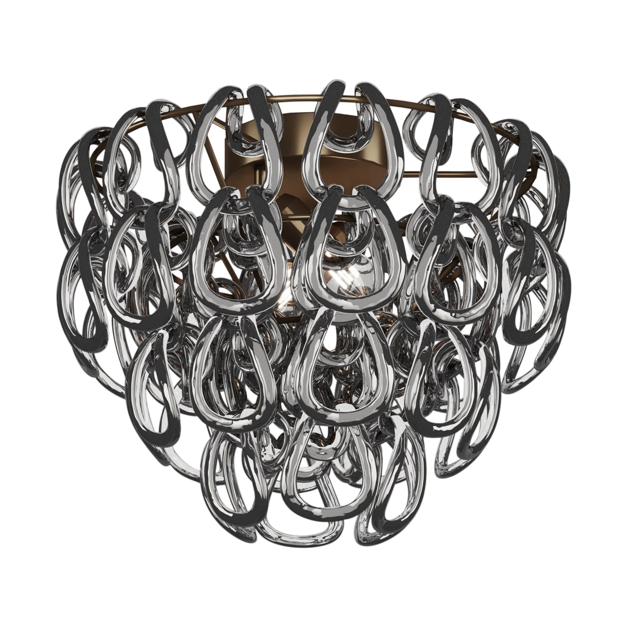 Monture affleurante Vistosi Giogali en verre Crystal Black Nickel et cadre en bronze mat