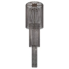 Vistosi Giogali Flush Mount in vetro cristallo nichel nero e montatura bronzo opaco