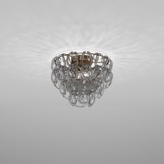 Vistosi Giogali Einbaubeleuchtung aus Kristall-Rauchglas und mattem Bronzerahmen