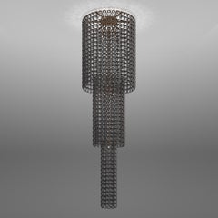Vistosi Giogali Flush Mount in Crystal Smoky Glass And Matt Bronze Frame