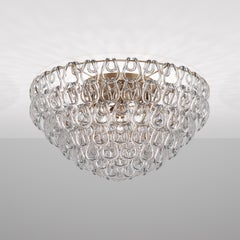 Vistosi Giogali Flush Mount in Crystal Transparent Glass And Matt Bronze Frame
