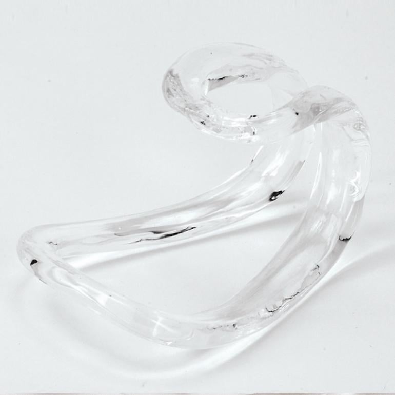 Italian Vistosi Giogali Flush Mount in Crystal Transparent Glass And Matt Bronze Frame For Sale