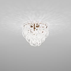 Vistosi Giogali Flush Mount in White Glass And Matt Bronze Frame
