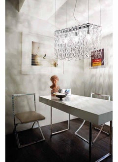 Vistosi Giogali Pendant Light in Crystal and Transparent by Angelo Mangiarotti