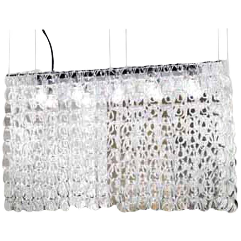 Lampe à suspension Vistosi Giogali en cristal et transparent par Angelo Mangiarotti