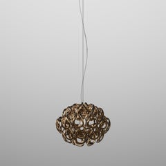 Vistosi Giogali Pendant Light in Crystal Bronze Glass And Matt Bronze Frame