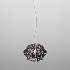 Vistosi Giogali Pendant Light in Crystal Smoky Glass And Matt Bronze Frame