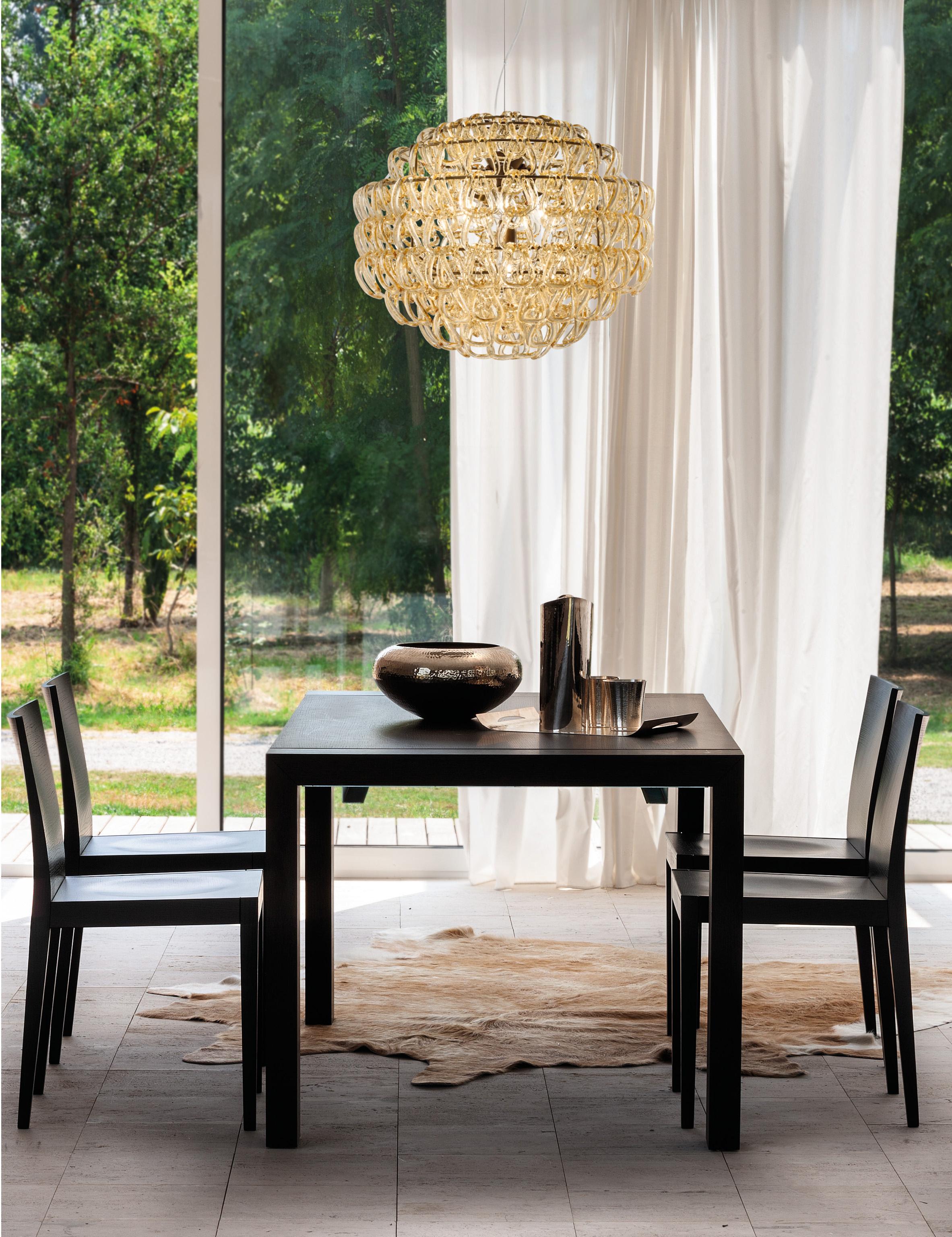 italien Lampe à suspension Vistosi Giogali en verre transparent et cadre en bronze mat en vente