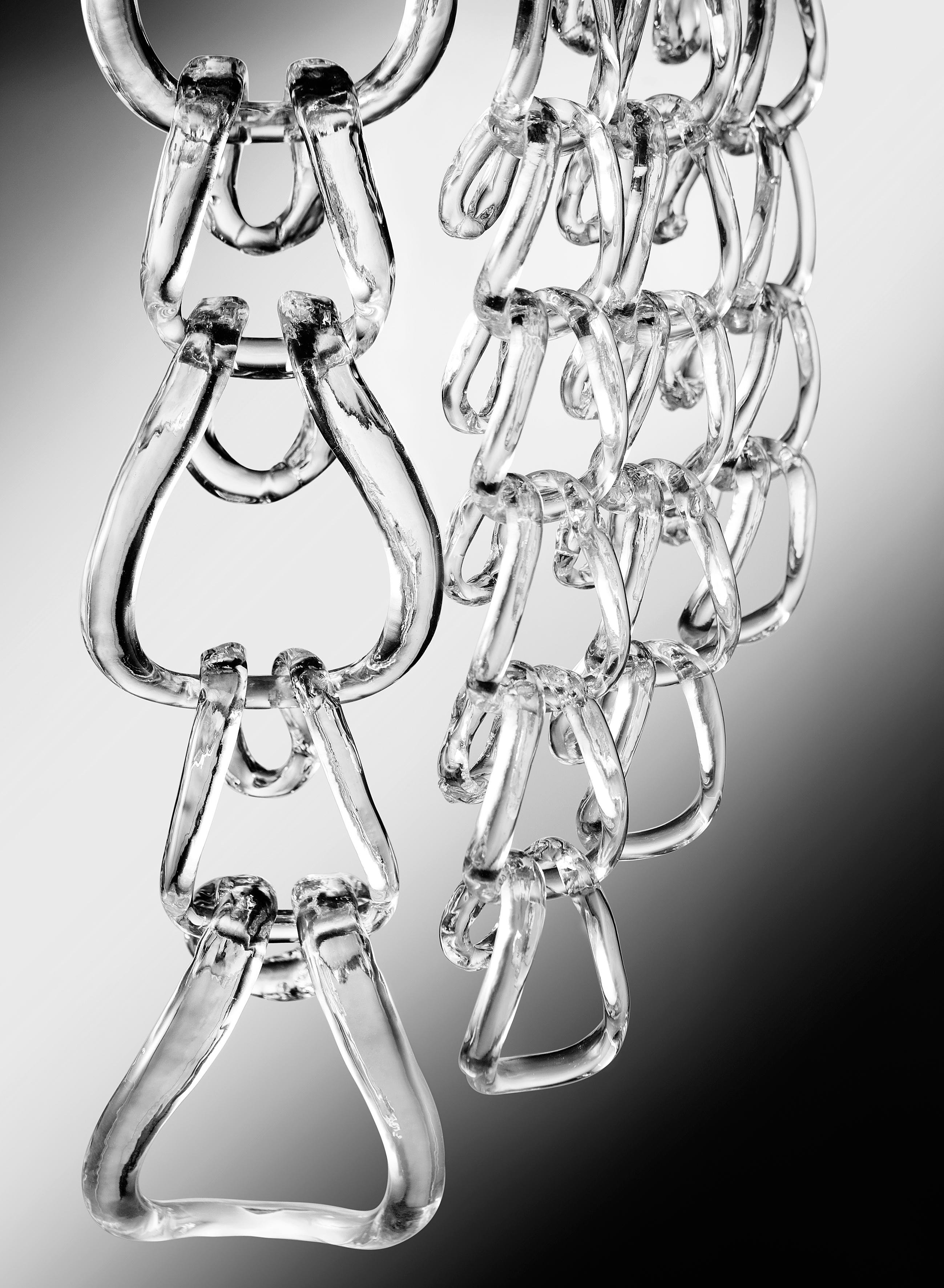 Italian Vistosi Giogali Pendant Light in Crystal Transparent Glass And Matt Bronze Frame For Sale