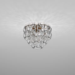 Vistosi Giogali Einbaubeleuchtung aus Kristall-Silberglas und mattem Bronzerahmen