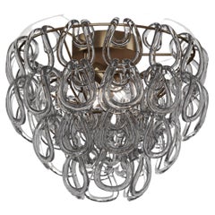 Vistosi Giogali Flush Mount in Crystal Smoky Glass And Matt Bronze Frame