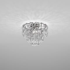 Vistosi Giogali Flush Mount in Crystal Transparent Glass And Matt Bronze Frame