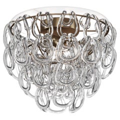 Vistosi Giogali Flush Mount in Crystal Transparent Glass And Matt Bronze Frame