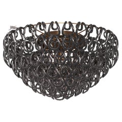 Monture affleurante Vistosi Giogali en verre Crystal Black Nickel et cadre en bronze mat