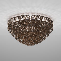 Vistosi Giogali Flush Mount in vetro bronzo cristallo e cornice bronzo opaco