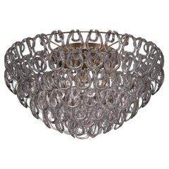 Vistosi Giogali Flush Mount in Crystal Smoky Glass And Matt Bronze Frame