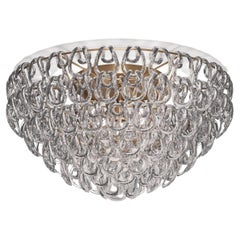 Vistosi Giogali Flush Mount in Crystal Transparent Glass And Matt Bronze Frame