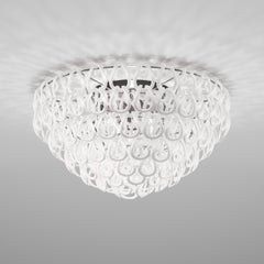 Vistosi Giogali Flush Mount in White Glass And Matt Bronze Frame
