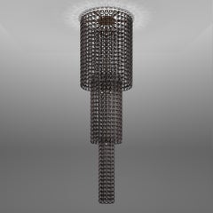Vistosi Giogali Flush Mount in Black Glass And Matt Bronze Frame