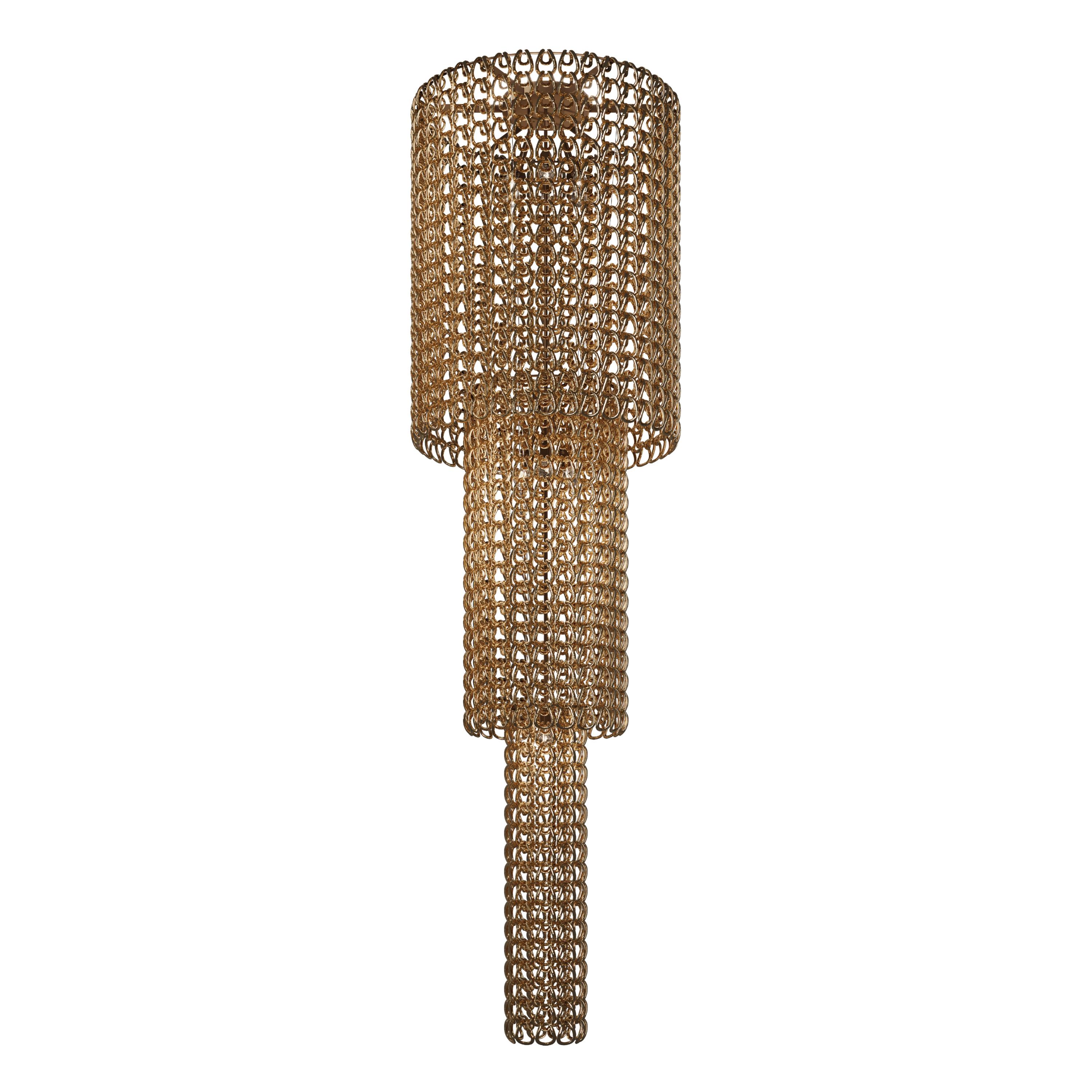 Moderne Monture encastrée Vistosi Giogali en cristal, verre doré et cadre en bronze mat en vente