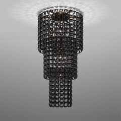 Vistosi Giogali Flush Mount in Black Glass And Matt Bronze Frame