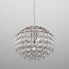 Vistosi Giogali Pendant Light in Crystal Silver Glass And Matt Bronze Frame