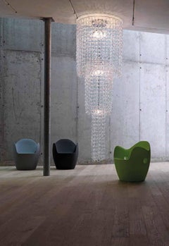 Vistosi Giogali Three-Tier Cascade Chandelier in Crystal Glass