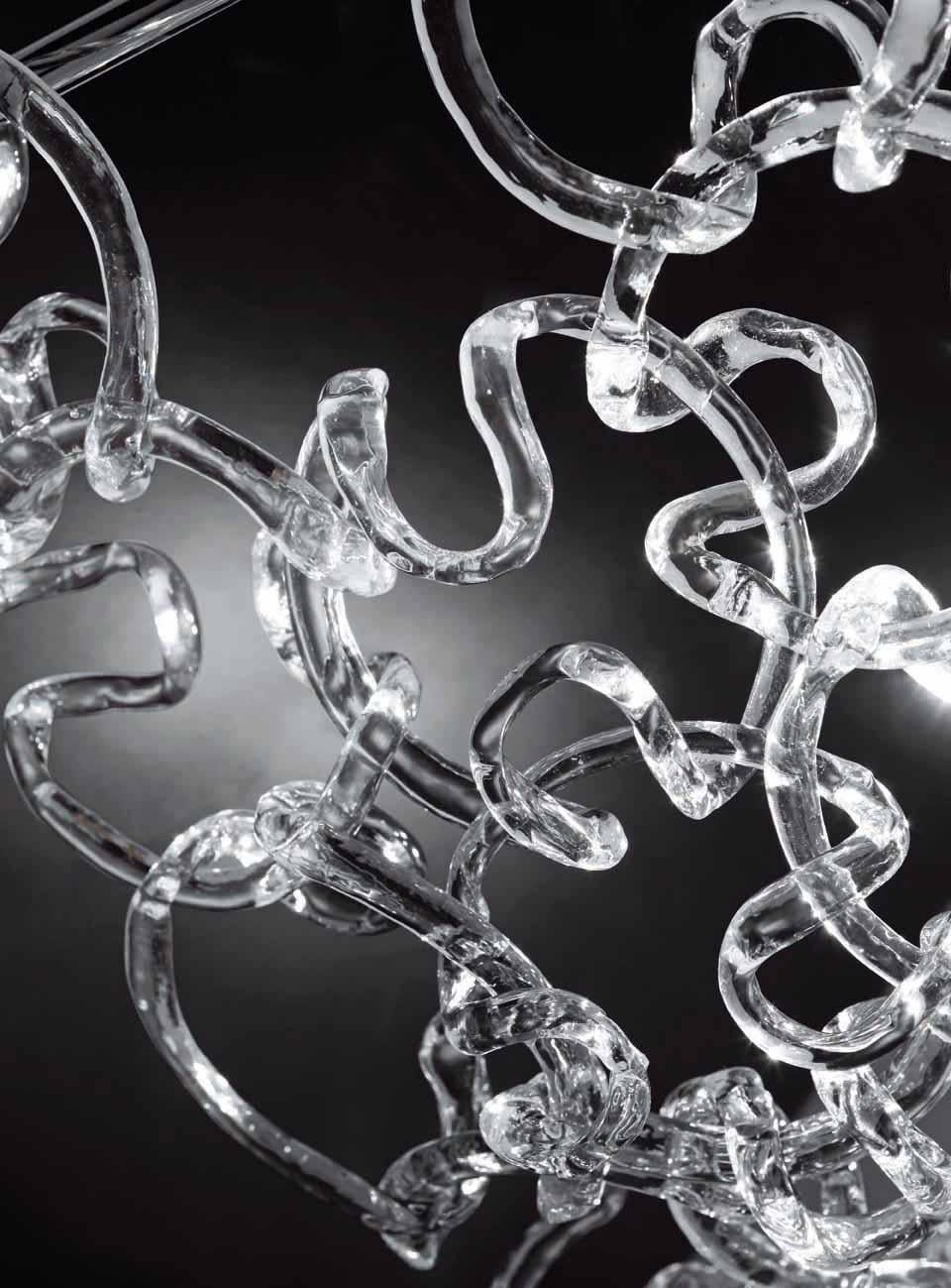 Modern Vistosi Giogali Three-Tier Cascade Chandelier in Crystal Glass For Sale