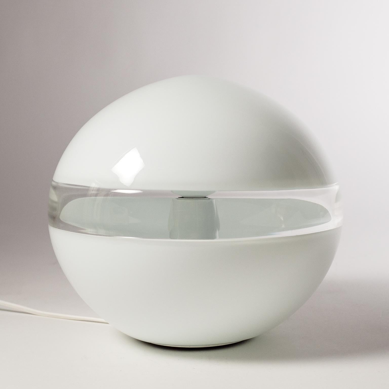 Space Age Vistosi Glass Orb Table Lamp, 1970s