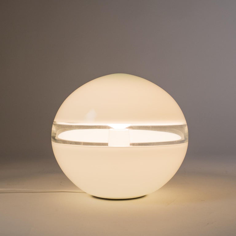 Vistosi Glass Orb Table Lamp, 1970s at 1stDibs