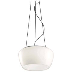 Vistosi Implode Pendant Light in White and Crystal by Gregorio Spini