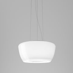 Vistosi Implode Pendant Light in White Crystal Glass And Glossy Frame
