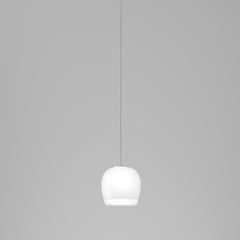 Vistosi Implode Pendant Light in White Crystal Glass And Glossy Frame