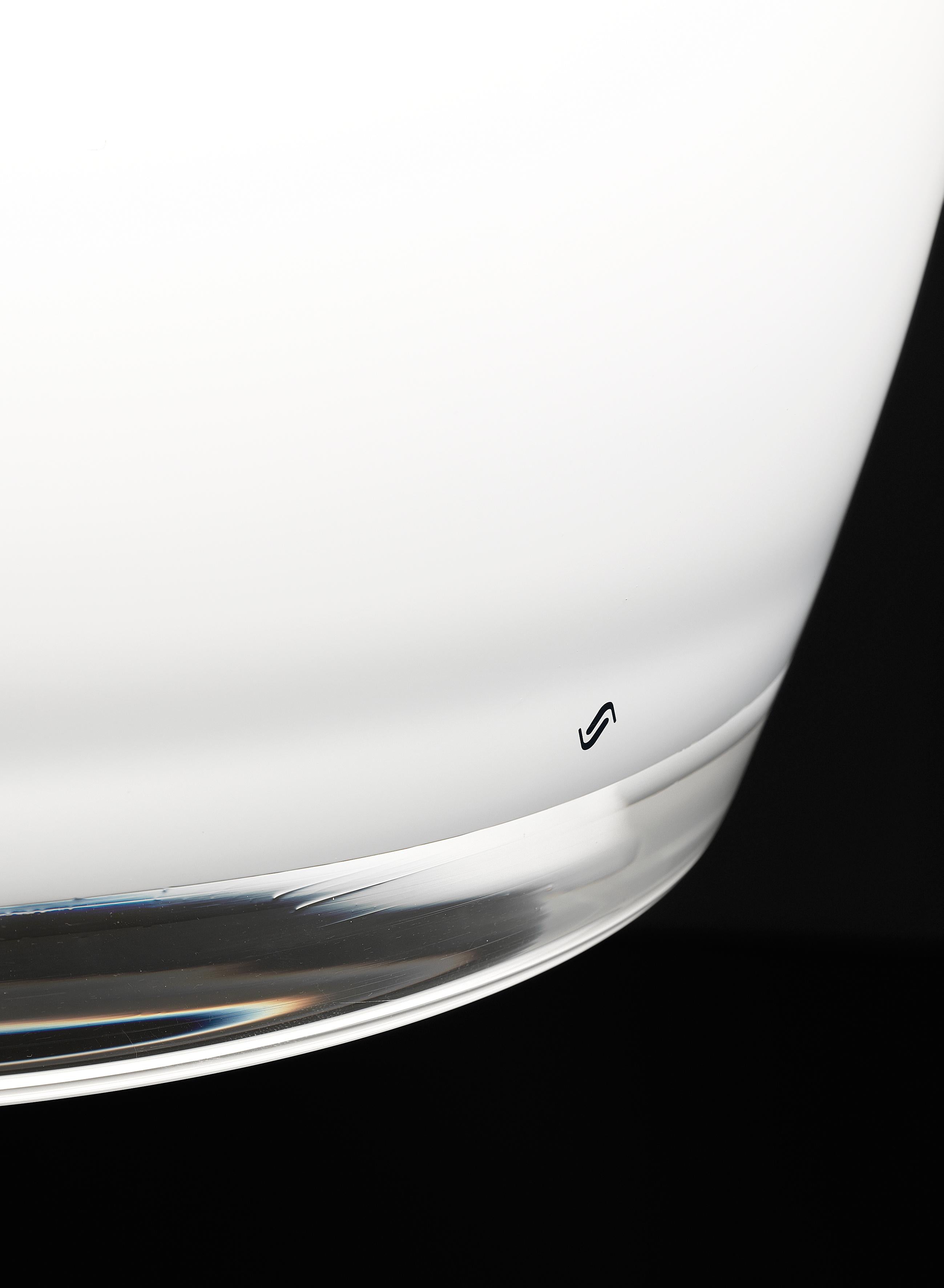Italian Vistosi Implode Pendant Light in White Crystal Glass And Glossy Frame For Sale
