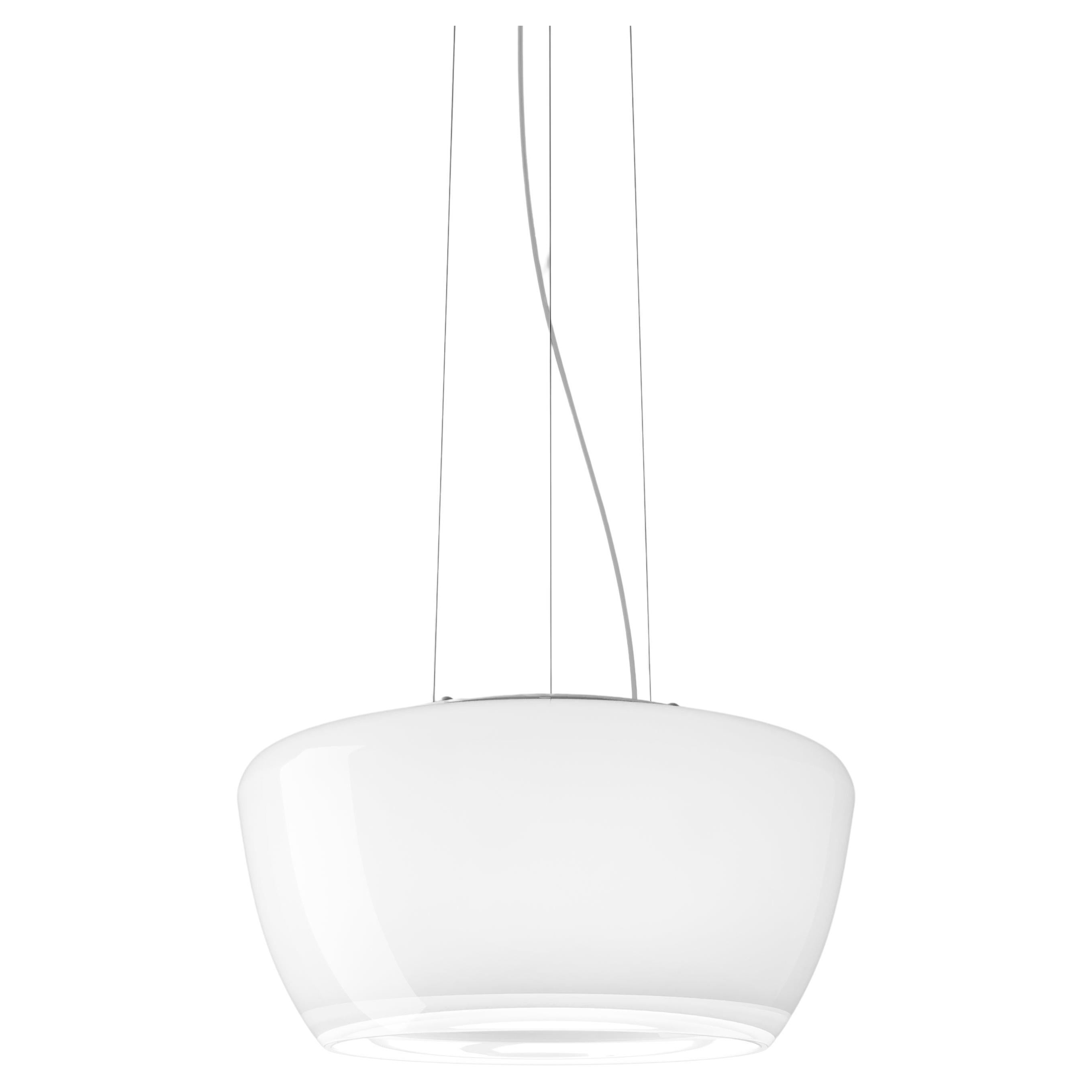 Vistosi Implode Pendant Light in White Crystal Glass And Glossy Frame For Sale