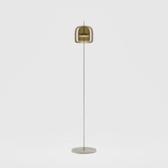 Vistosi Jube Floor Lamp in Burned Earth Transparent Glass With Matt Steel Finish